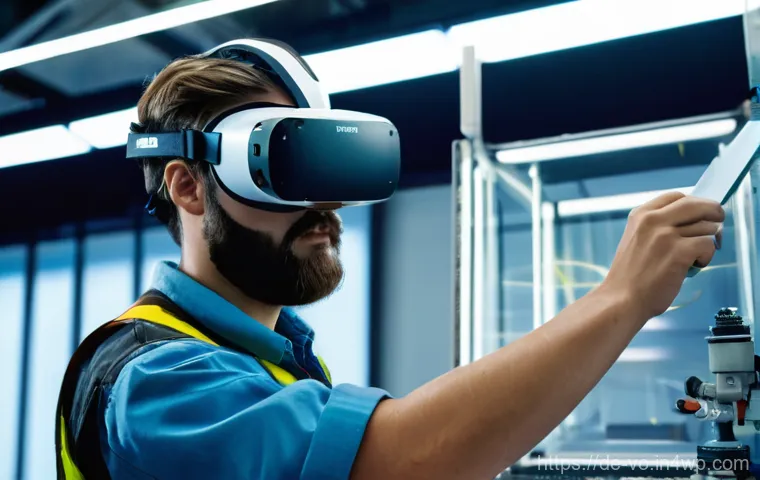 감각확장 기술을 활용한 직업 훈련 사례 - **Prompt 1: Virtual Reality Car Painting Training**
"A young German vocational apprentice, appro...